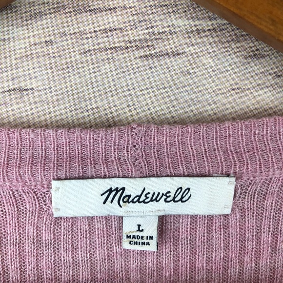 Madewell Ribbed Ruffle Sleeve Pullover Sweater L - Picture 5 of 8